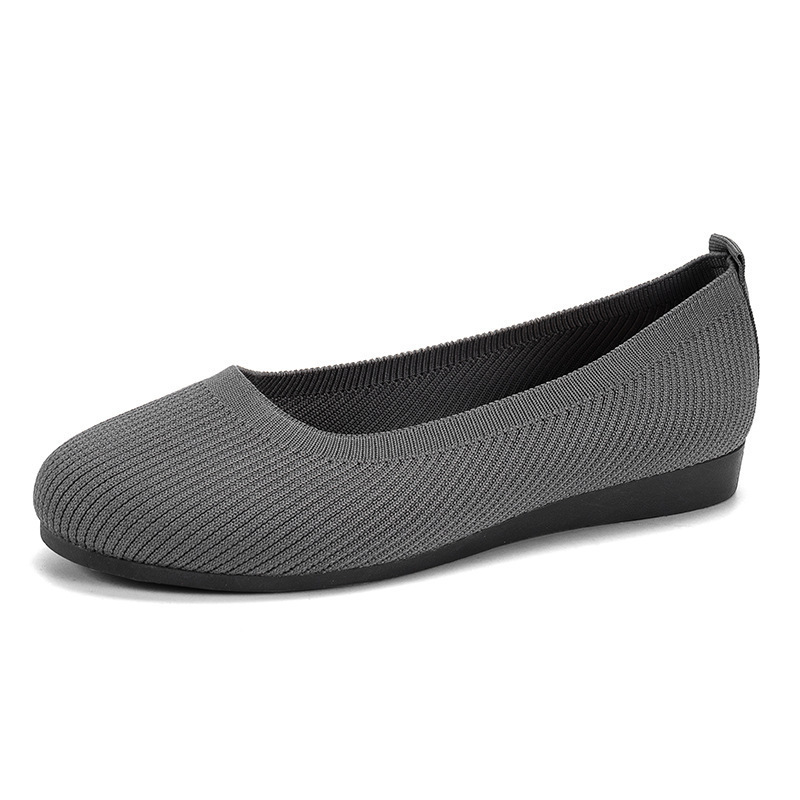 Womens Pointed Toe Ballet Flat Knit Dress Shoes, Comfort, Slip On, Classic, Softable, Best for Wide Feet and Bunions