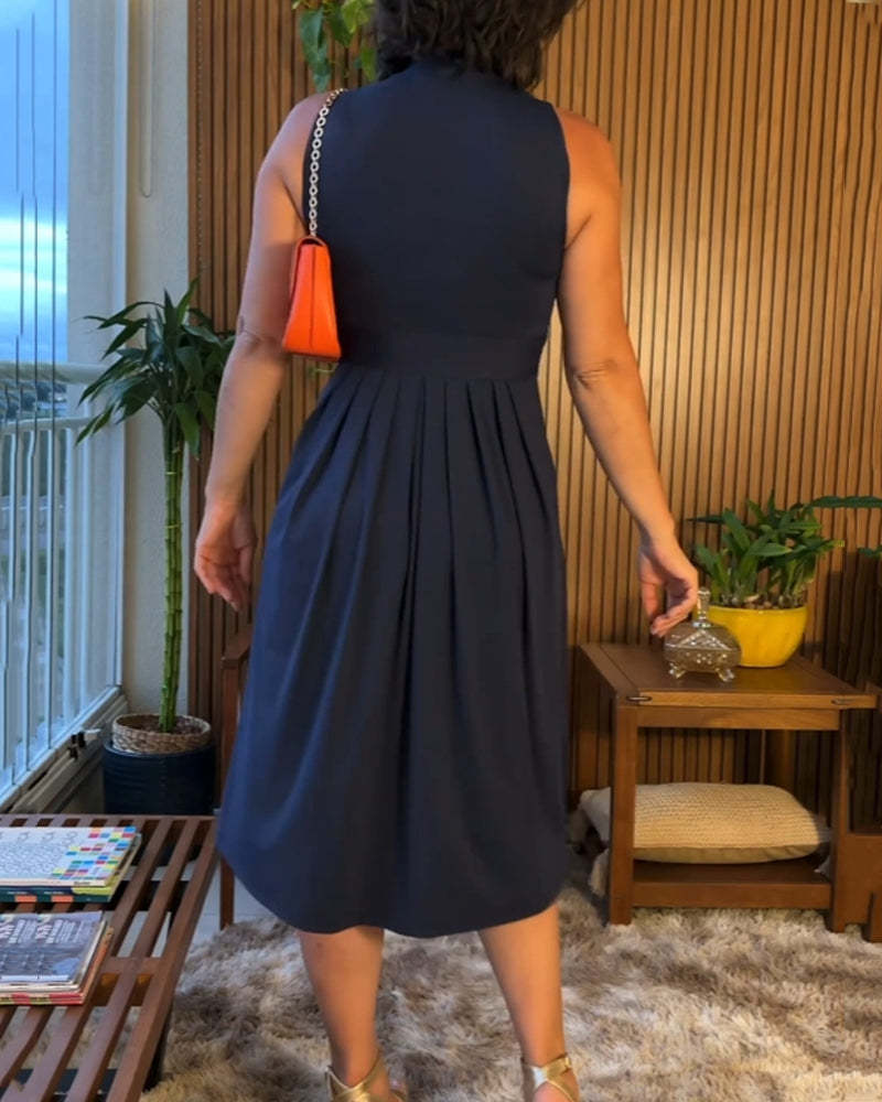 V-neck Sleeveless Dress