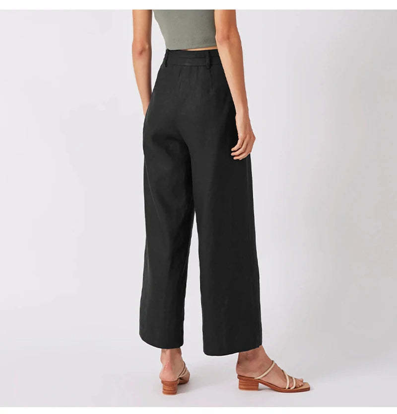 Linen Wide-Leg Trousers