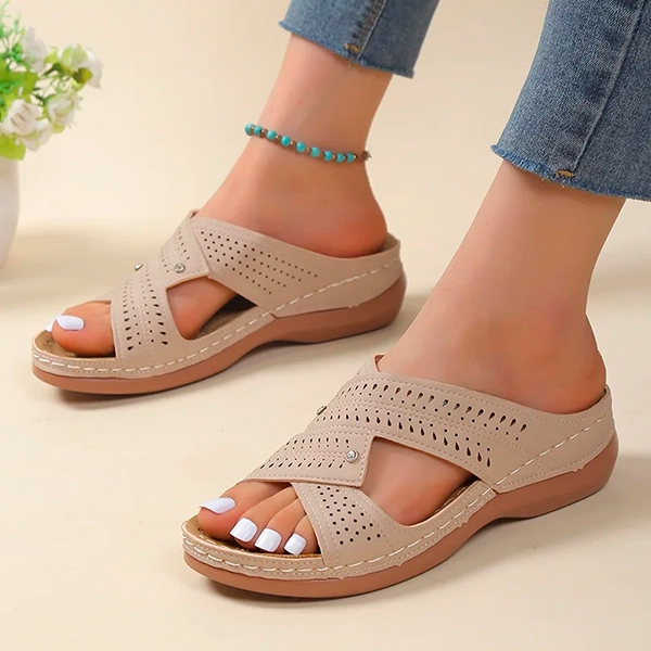 Women Orthopedic Slippers Wedge Retro Sandals