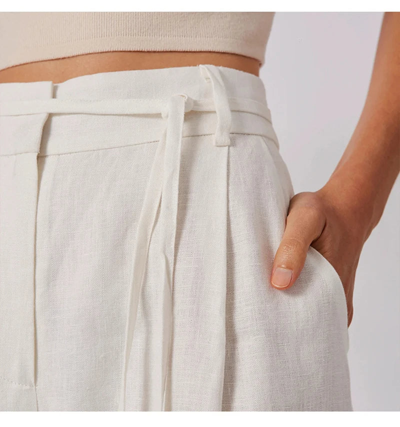 Linen Wide-Leg Trousers