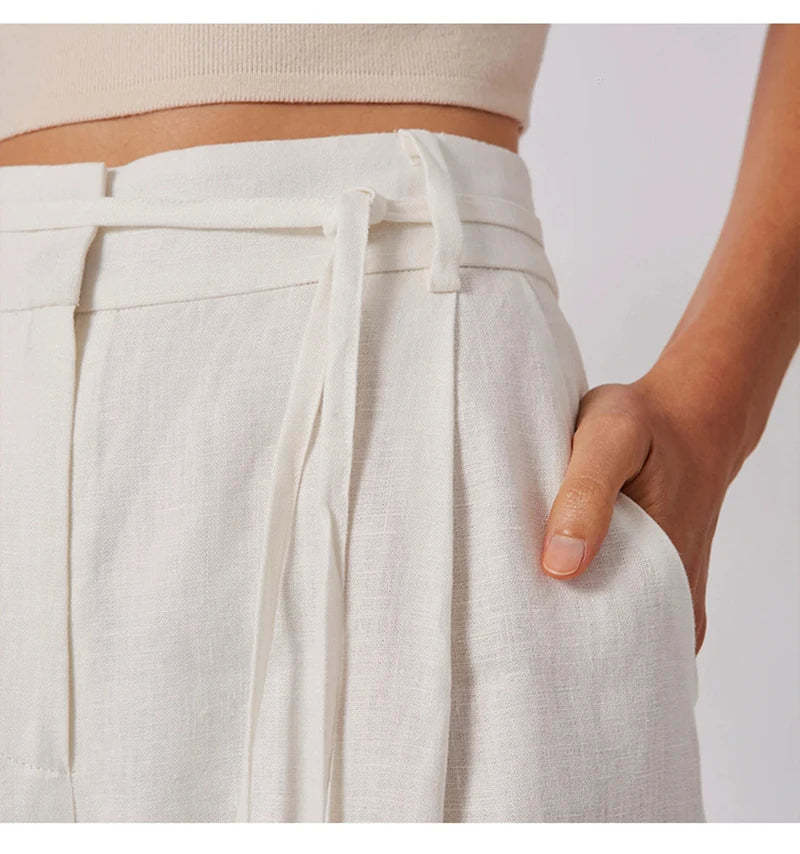 Linen Wide-Leg Trousers