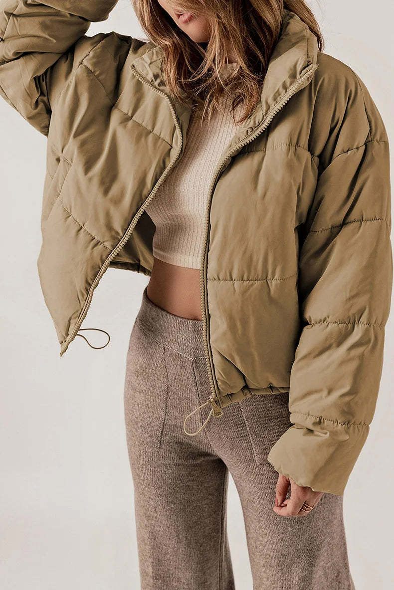 Puffer Jacket with Cinched Waist