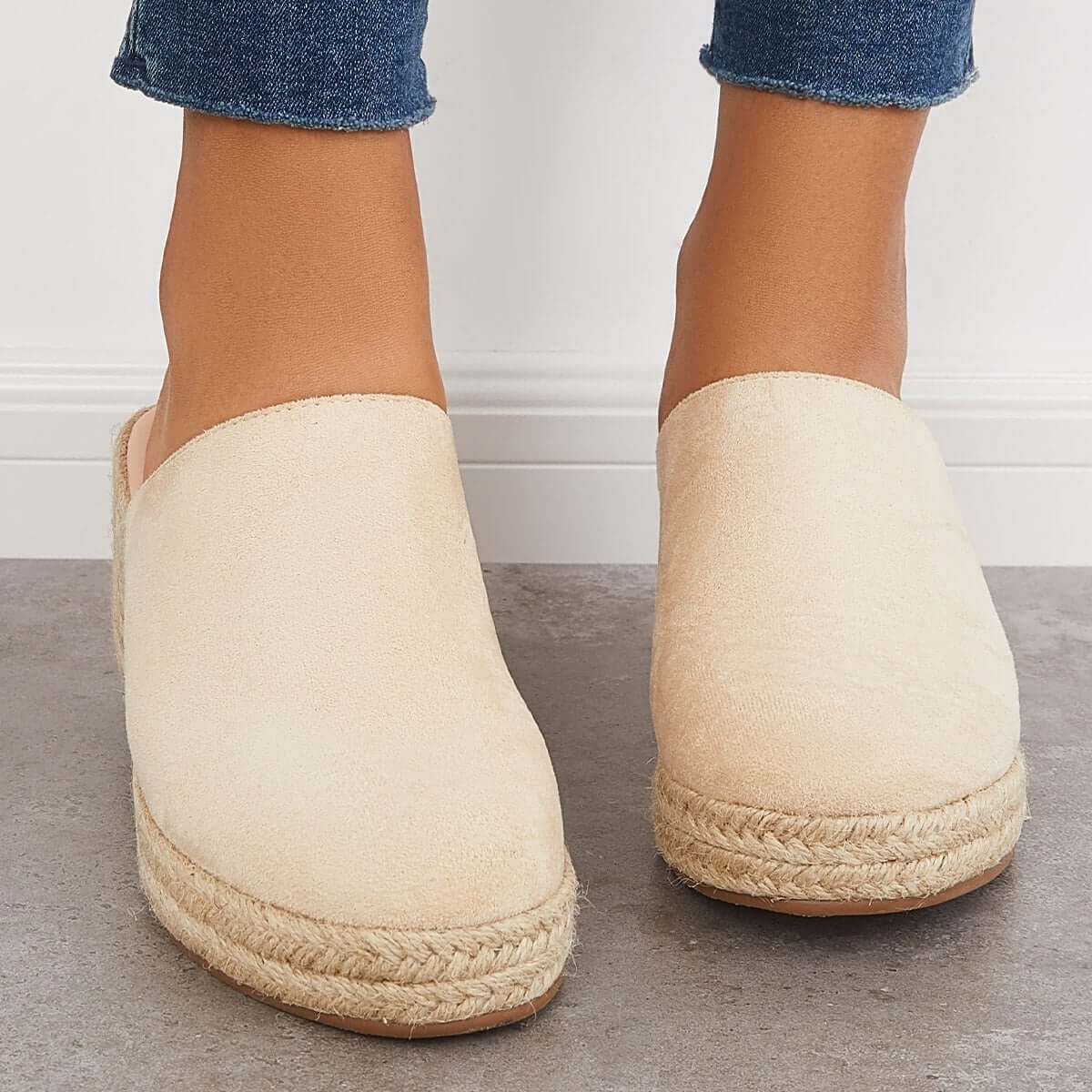 Women's Espadrilles Mule Wedges Platform Slip on Backless Sandals