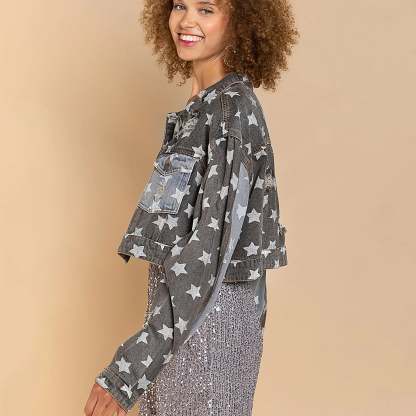 Starry Denim Cropped Jacket