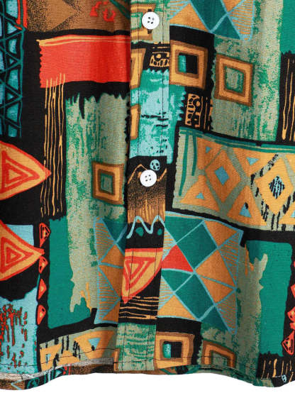 Geometry Print Button Up Shirt
