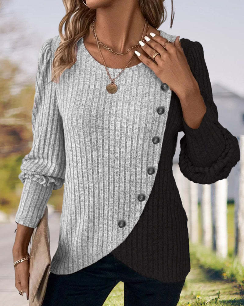 Color Block Casual Top