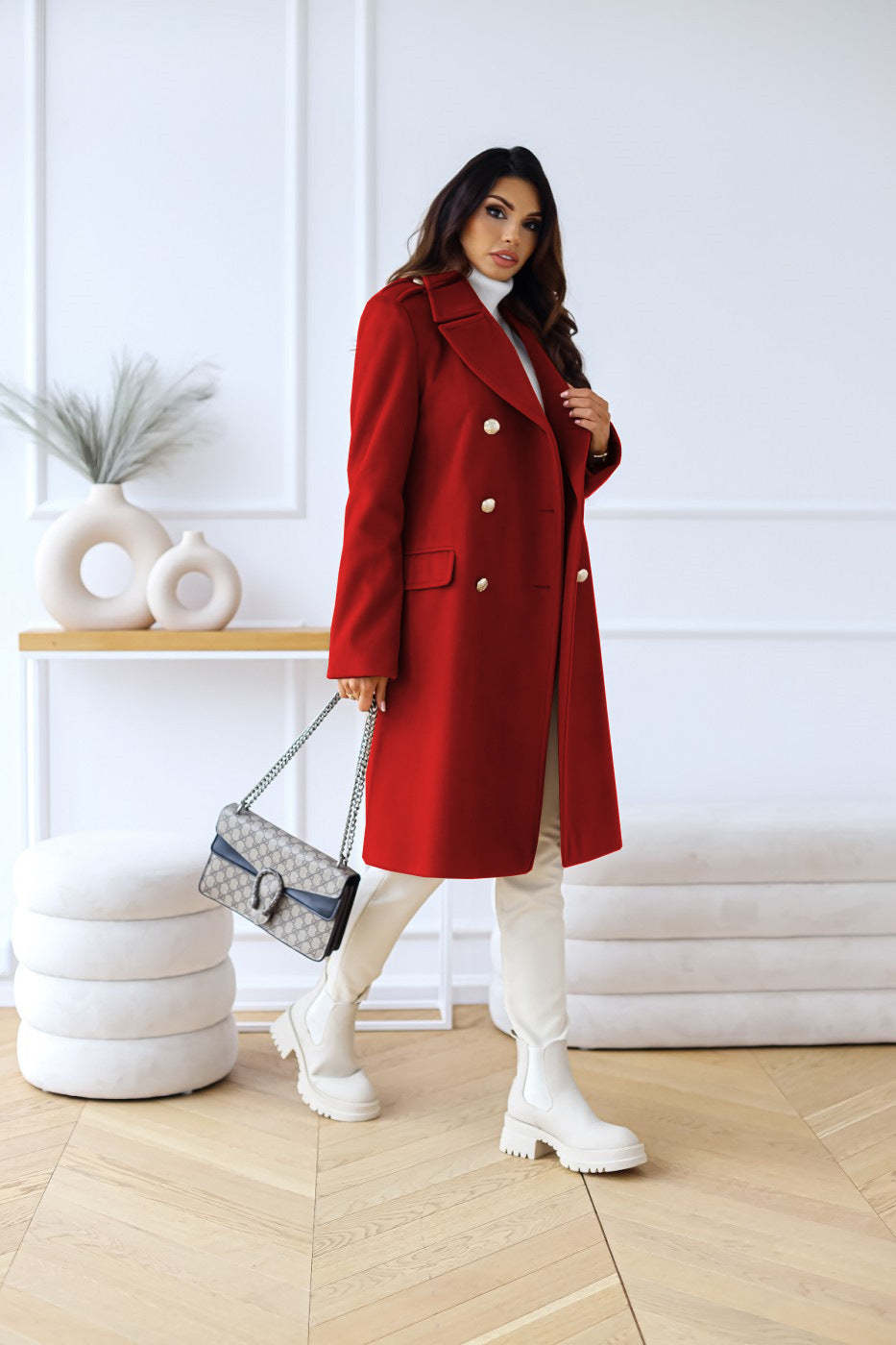 Breasted Wool Coat
