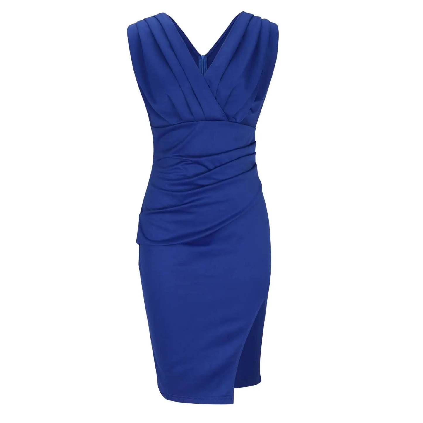V-Neck Slit Midi Dress