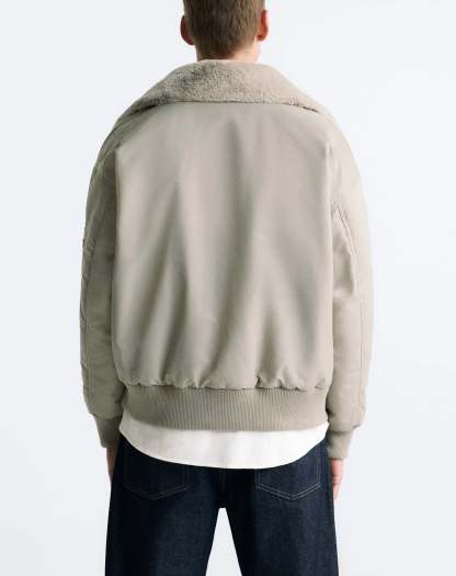 Men's Sherpa Collar Bomber Jacket