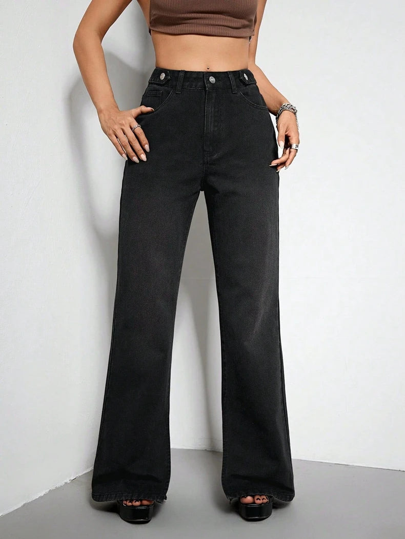 High-Waisted Flared Jeans