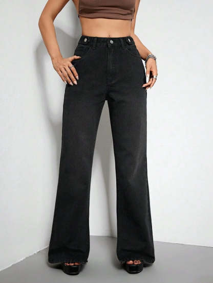 High-Waisted Flared Jeans