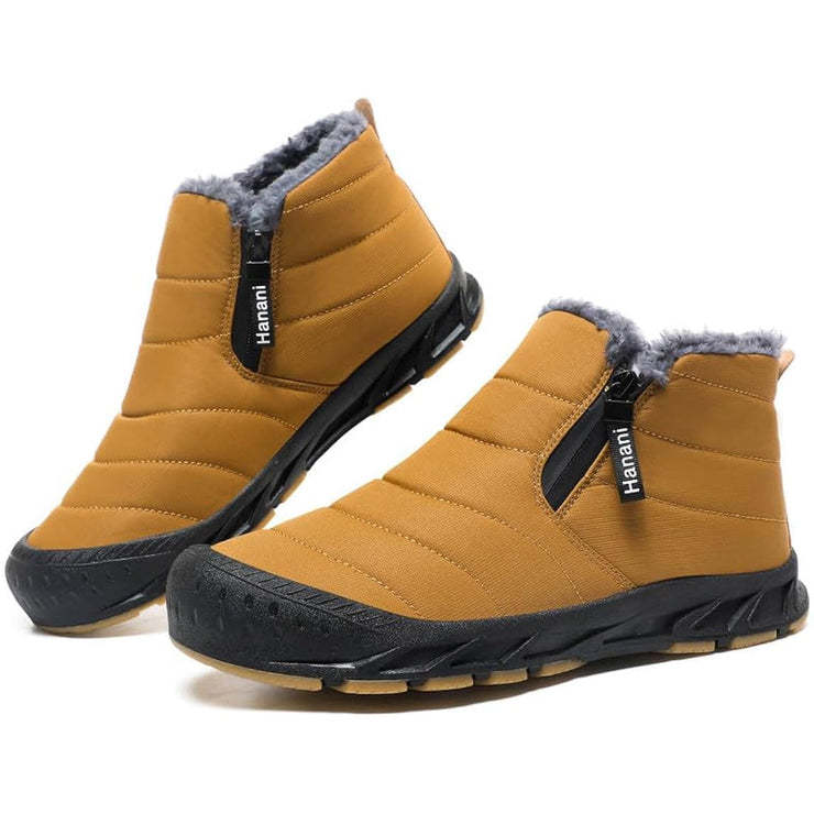 Warm Lined Snow Boots Zip Short Shaft Boots Flat Outdoor Comfortable N