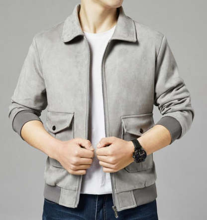 Suede Jacket With Teddy Inner Lining