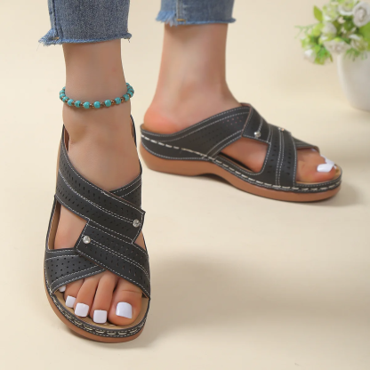 Women Orthopedic Slippers Wedge Retro Sandals