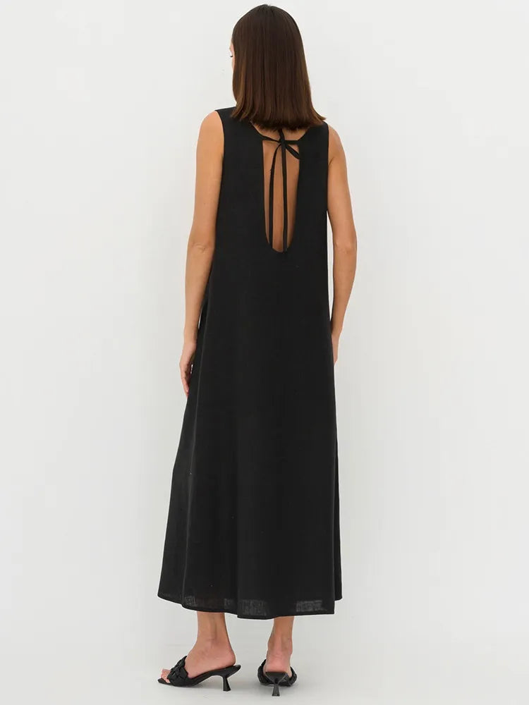 French Style Long A-line dress