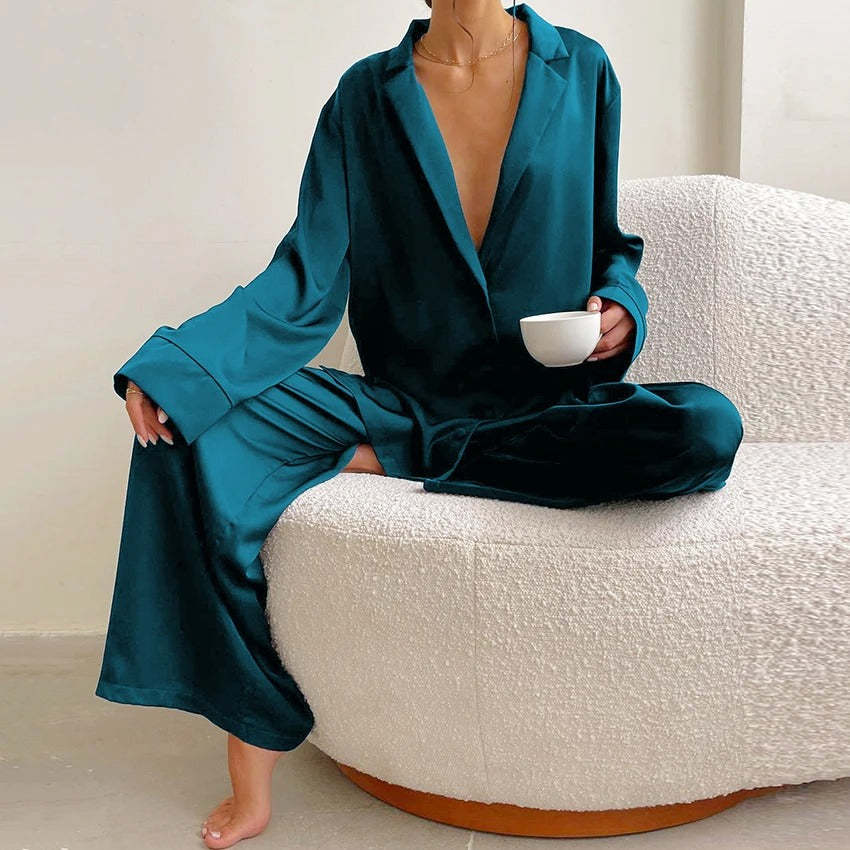 Silky Elegance OverSized Pajama Set