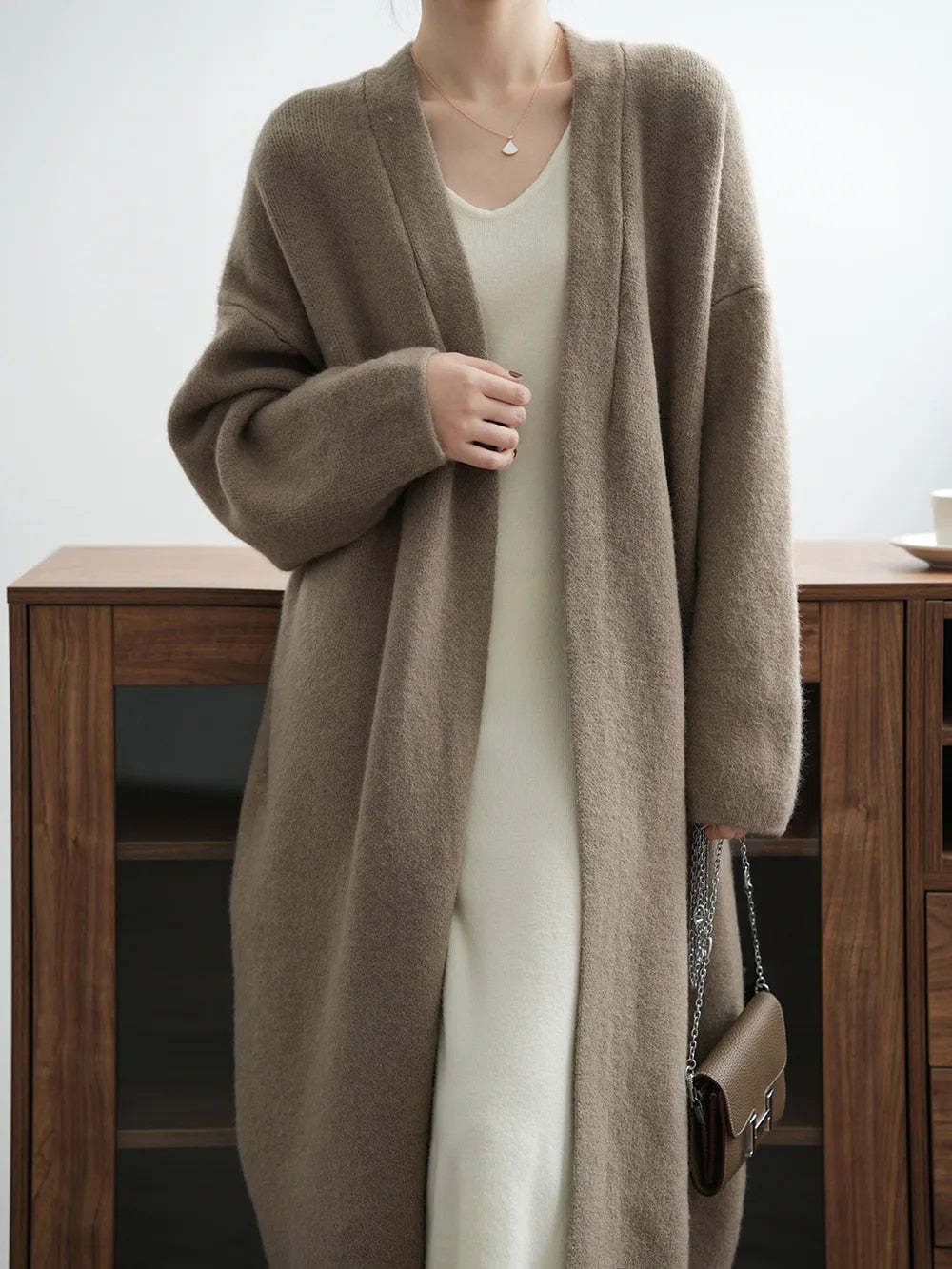 Elegance Solid Longline Cardie