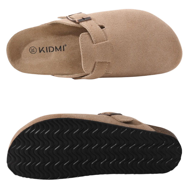 Orthopedic Sandals Women’s Suede Mules Slippers Cork With Arch Support