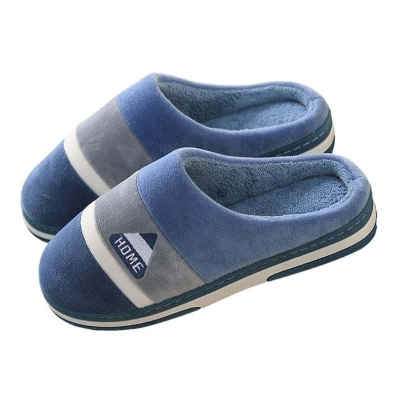Velvet Fur Men Indoor Slippers Cushion Winter Shoes
