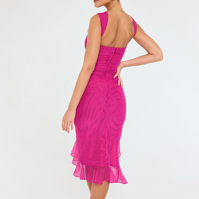 Ruffle Hem Cocktail Dress