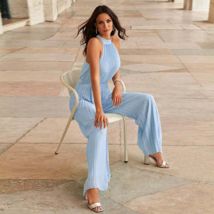Pleated Jumpsuit With Belt