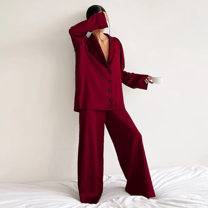 Silky Elegance OverSized Pajama Set