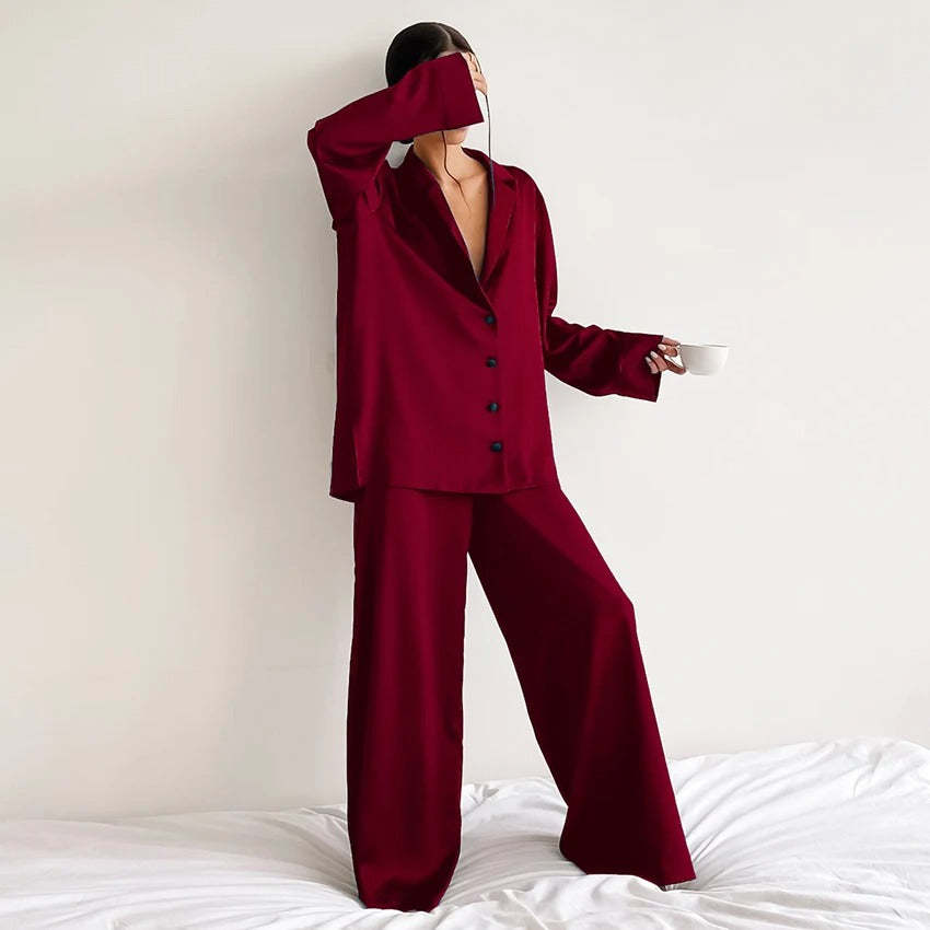 Silky Elegance OverSized Pajama Set
