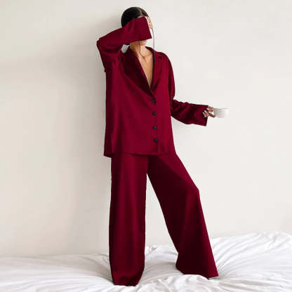 Silky Elegance OverSized Pajama Set