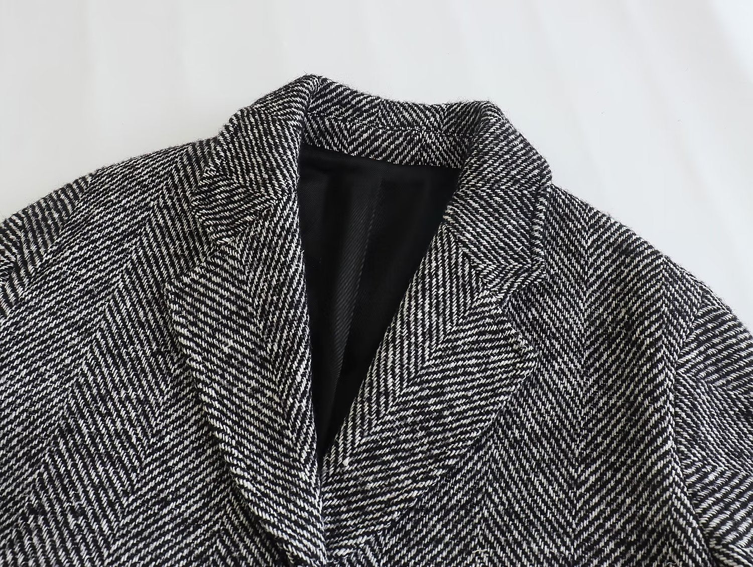 Women's Herringne Pattern Overcoat