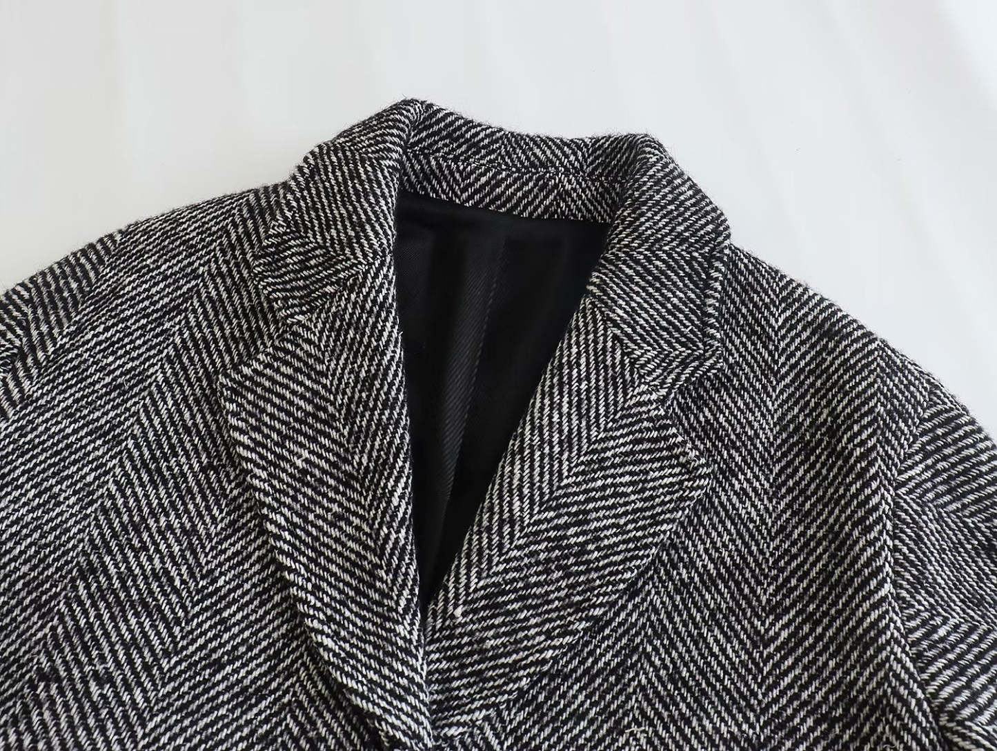 Women's Herringne Pattern Overcoat