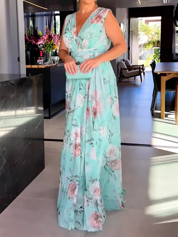 Elegant Sleeveless Slit Maxi Dress
