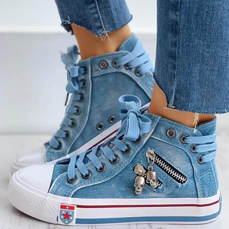 Lightweight Comfy Lace-up High-Top Canvas Shoes