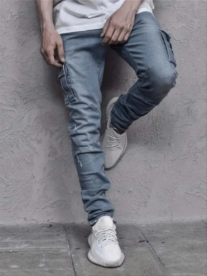 Skinny Fit Cargo Jeans