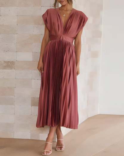 Flowy V-Neck Midi Dress