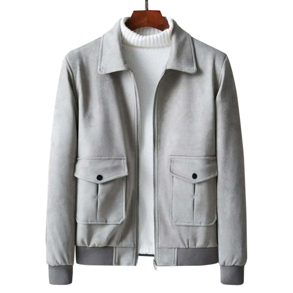 Suede Jacket With Teddy Inner Lining