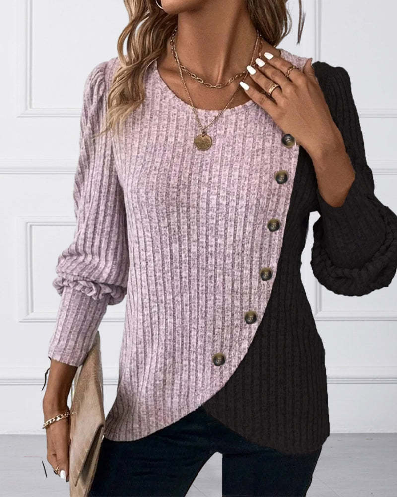 Color Block Casual Top