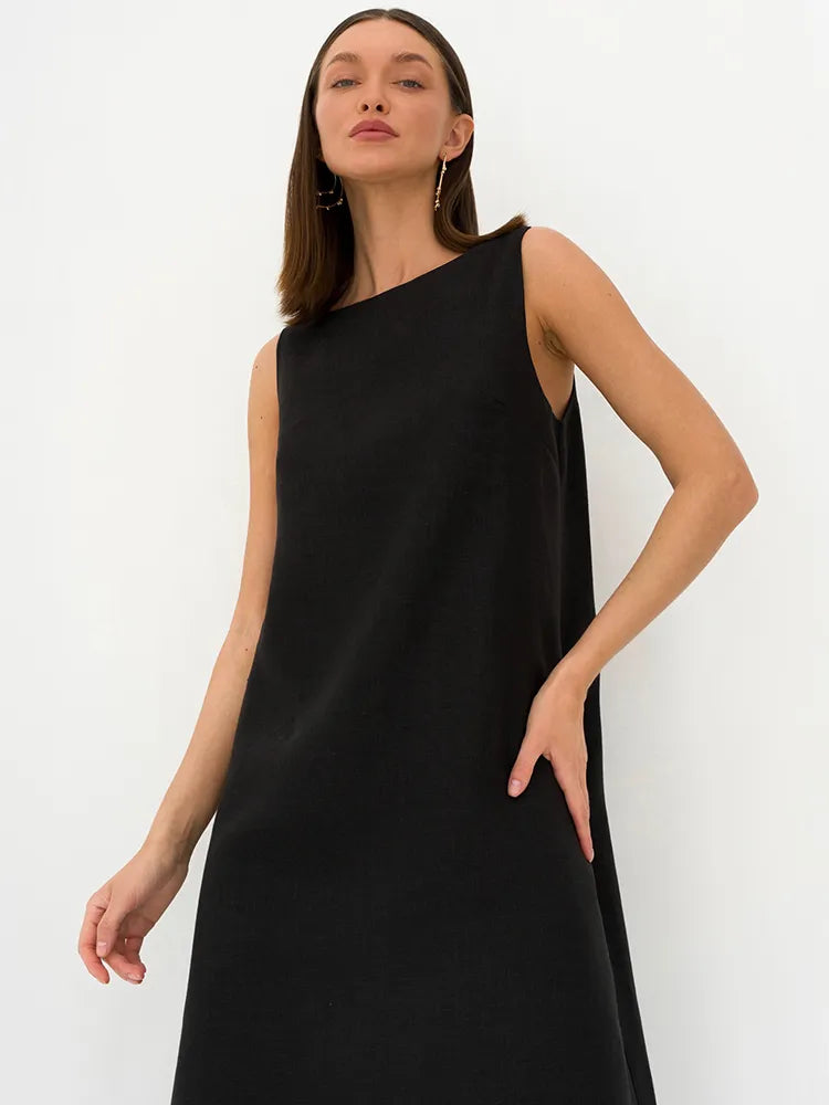 French Style Long A-line dress