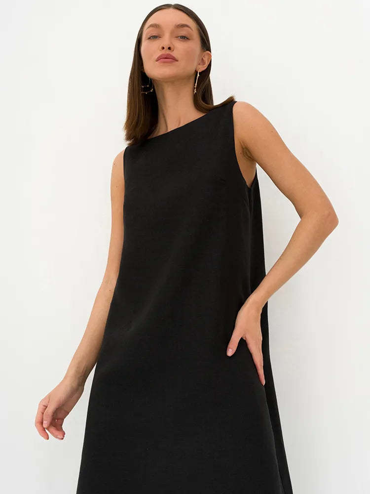 French Style Long A-line dress