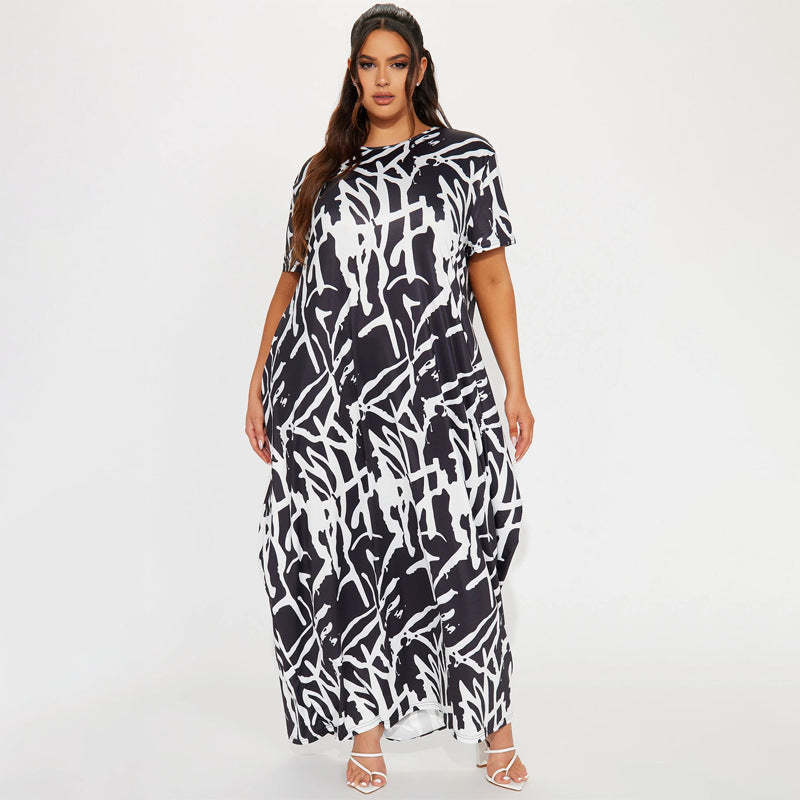 Abstract Print Maxi Dress