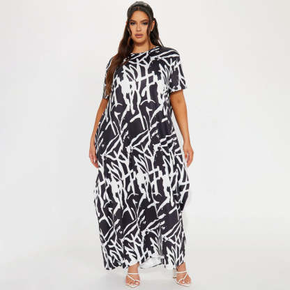 Abstract Print Maxi Dress