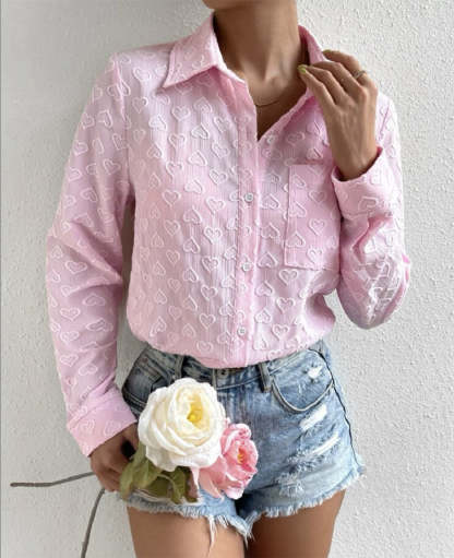 Jacquard Blouse Heart Design