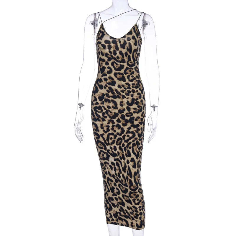 Sexy Animal Print Maxi Dress