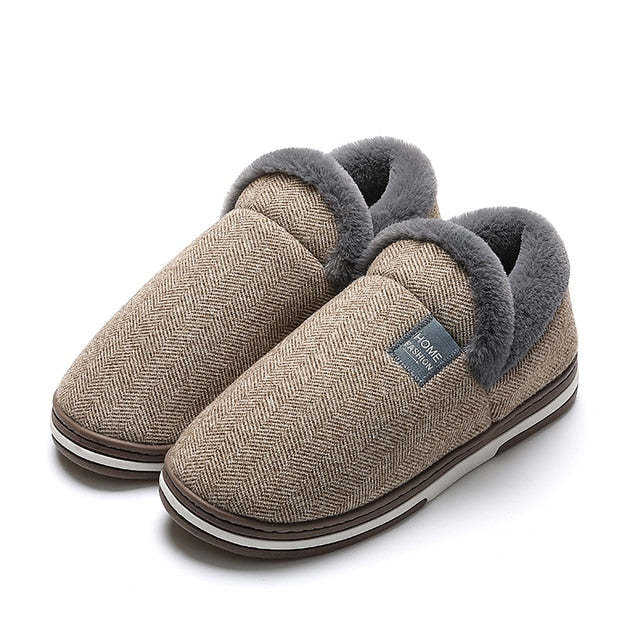 Women Cute Fur Slippers Heel Wrap Winter Footwear
