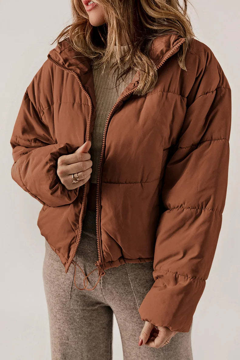 Puffer Jacket with Cinched Waist