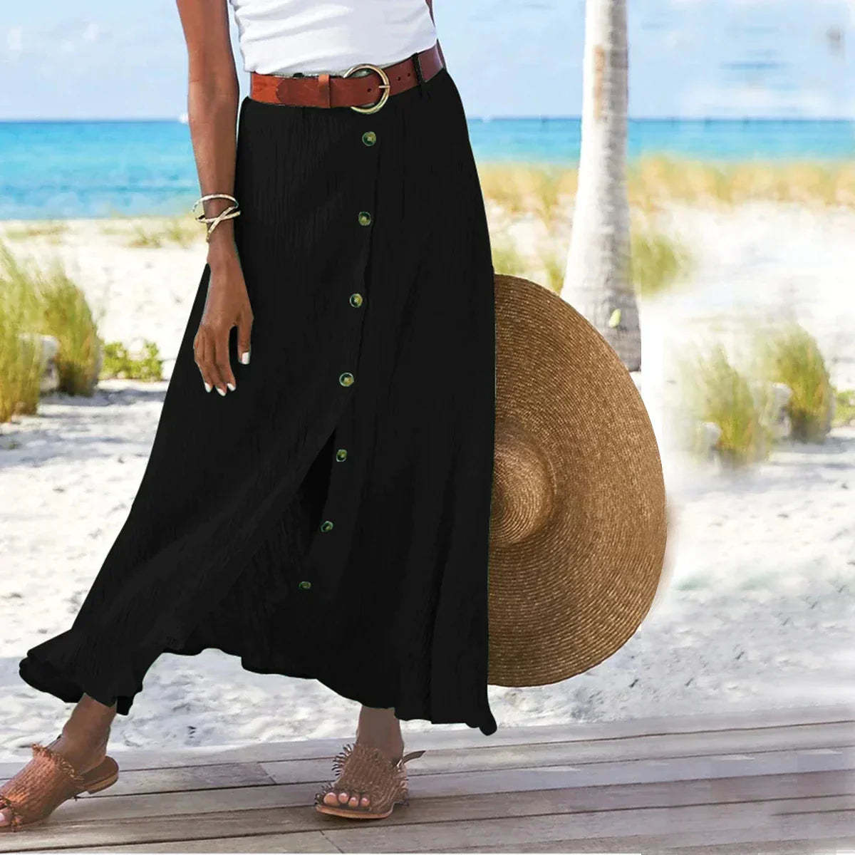Vibrant Flowing Autumn Skirt