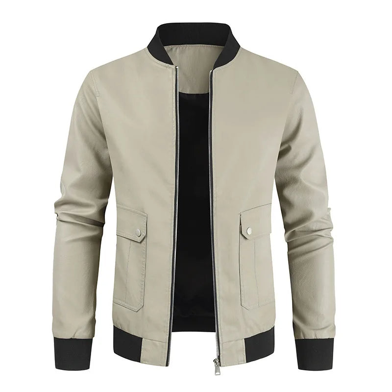 Vegan Leather Bomber Jacket