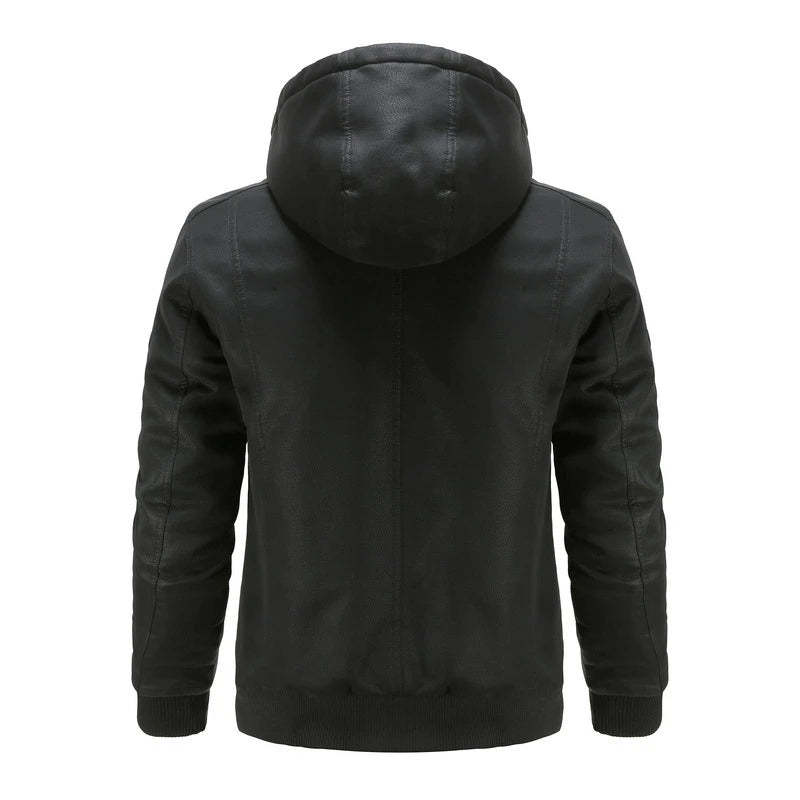 Leather Jacket With Hood