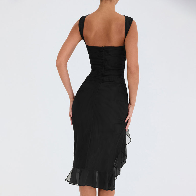 Ruffle Hem Cocktail Dress