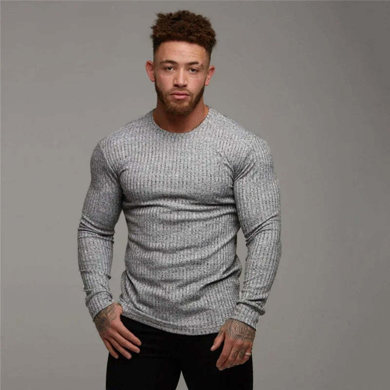 Muscle Fit Ribbed T-Shirt